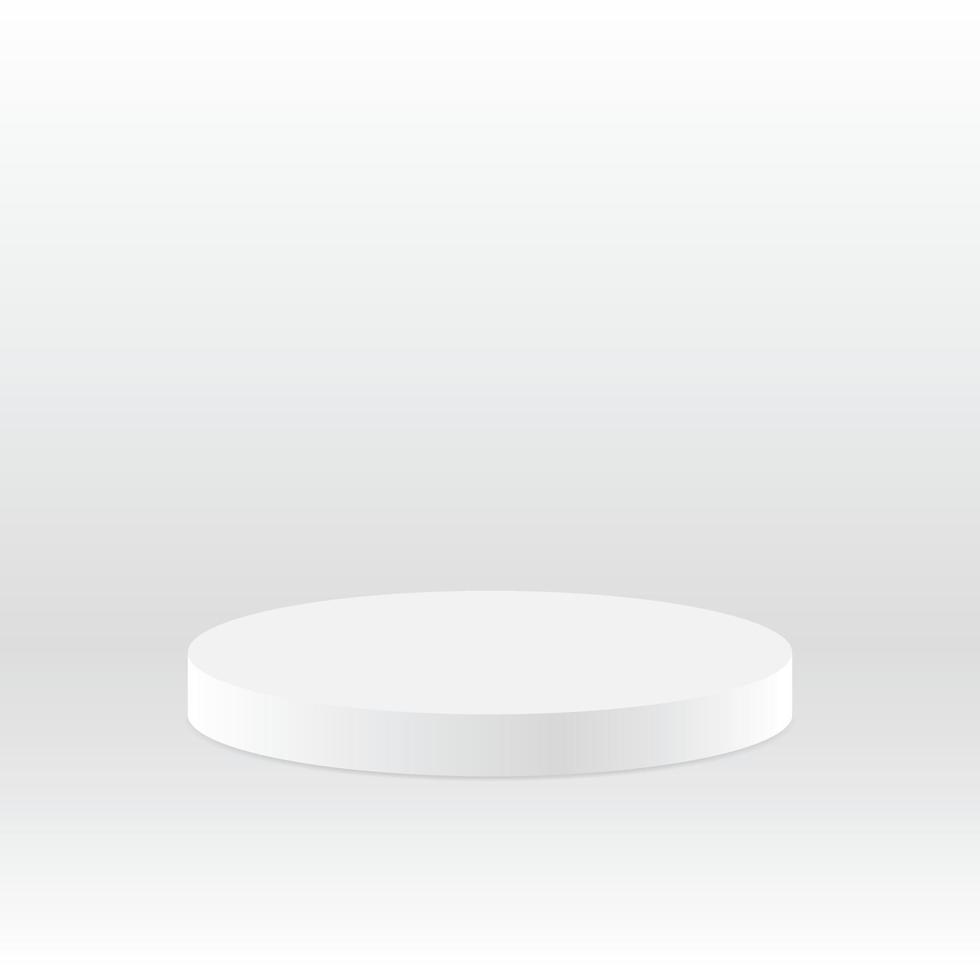 blnk white podium on white background for product display advertisement and graphic design element vector