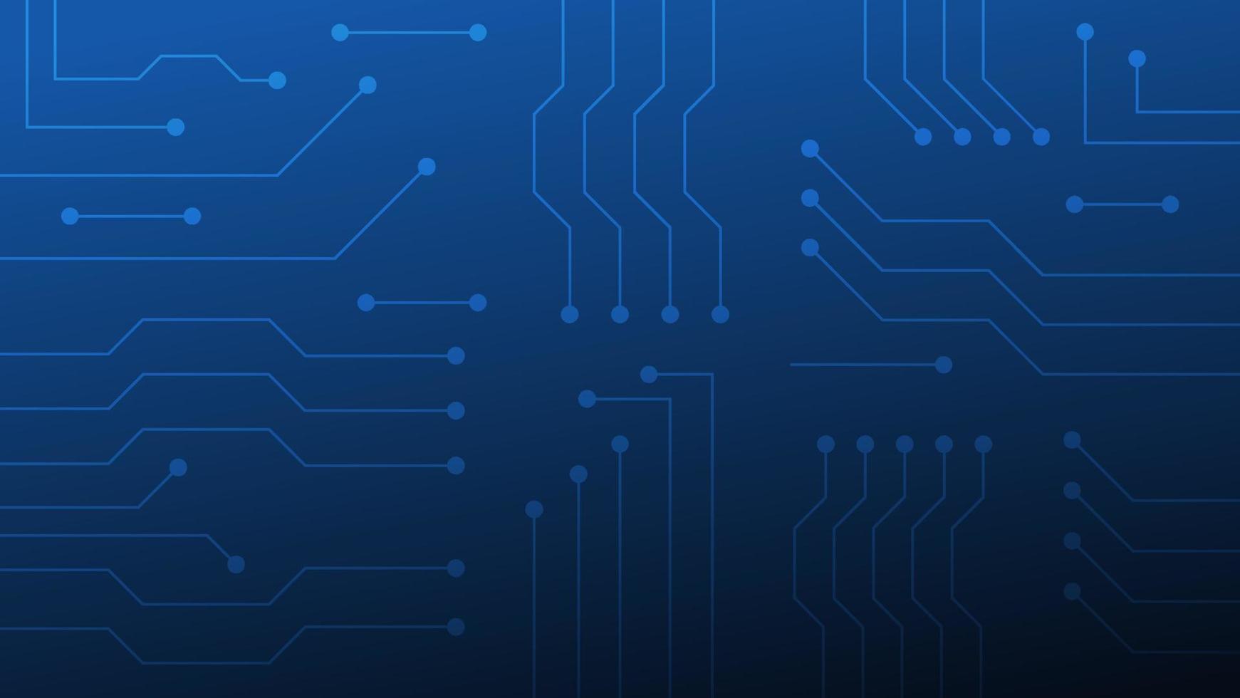 Hi-tech digital circuit board. futuristic AI pad and electrical lines connected on blue lighting background vector