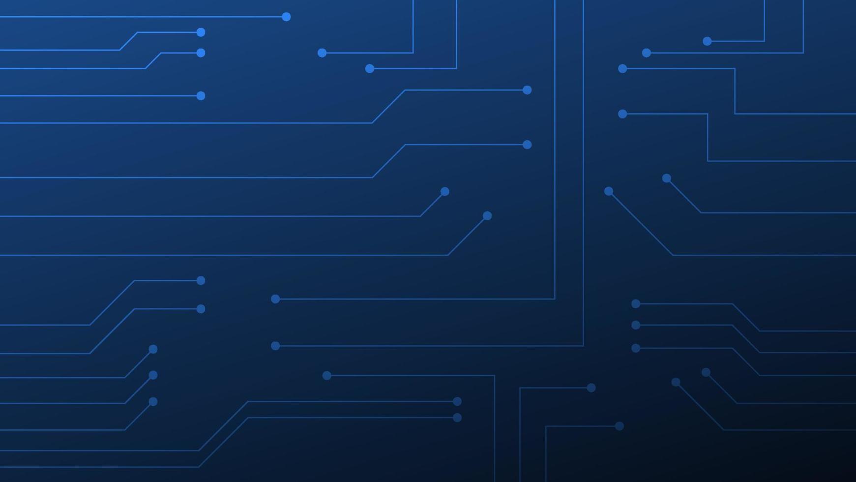 Hi-tech digital circuit board. futuristic AI pad and electrical lines connected on blue lighting background vector