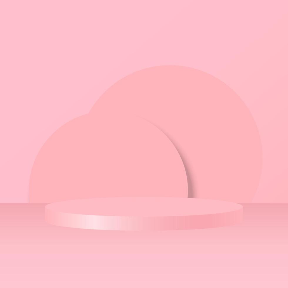 blank pink podium for outstanding luxury product advertising display on pink background vector