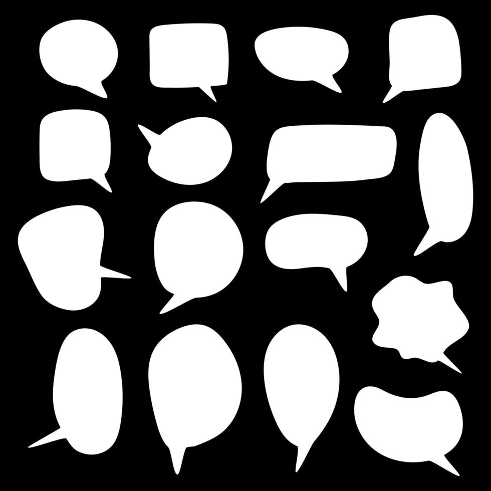 blank speech bubbles set for cartoon talks vector