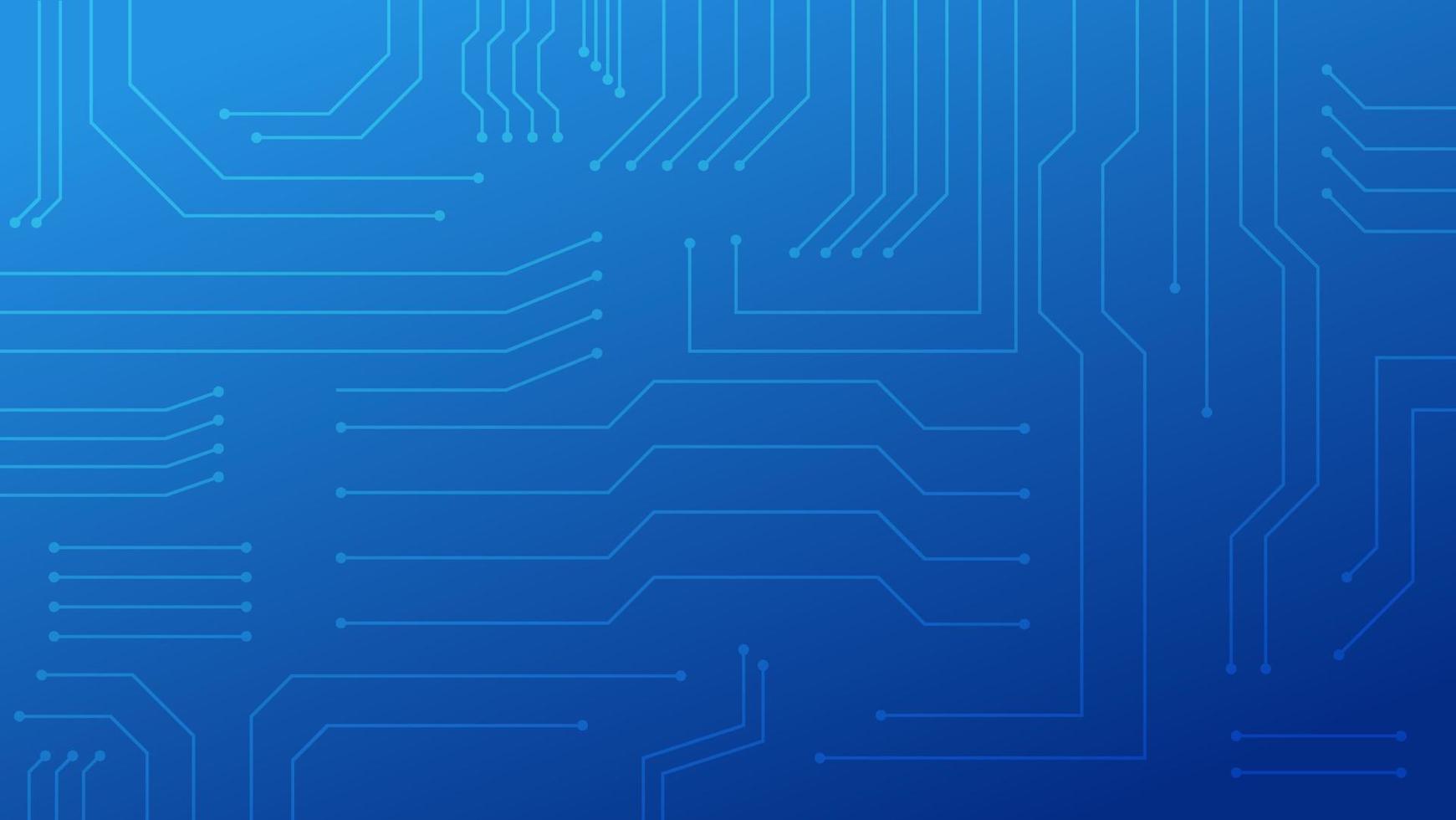 Hi-tech digital circuit board. futuristic AI pad and electrical lines connected on blue lighting background vector
