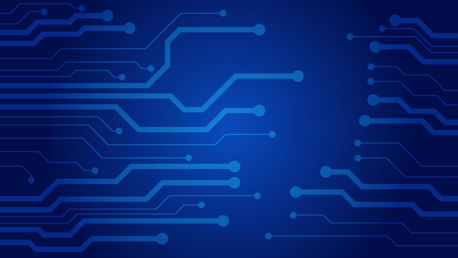 Hi tech digital circuit board. AI pad and electrical lines connected on blue lighting background. futuristic technology concept vector