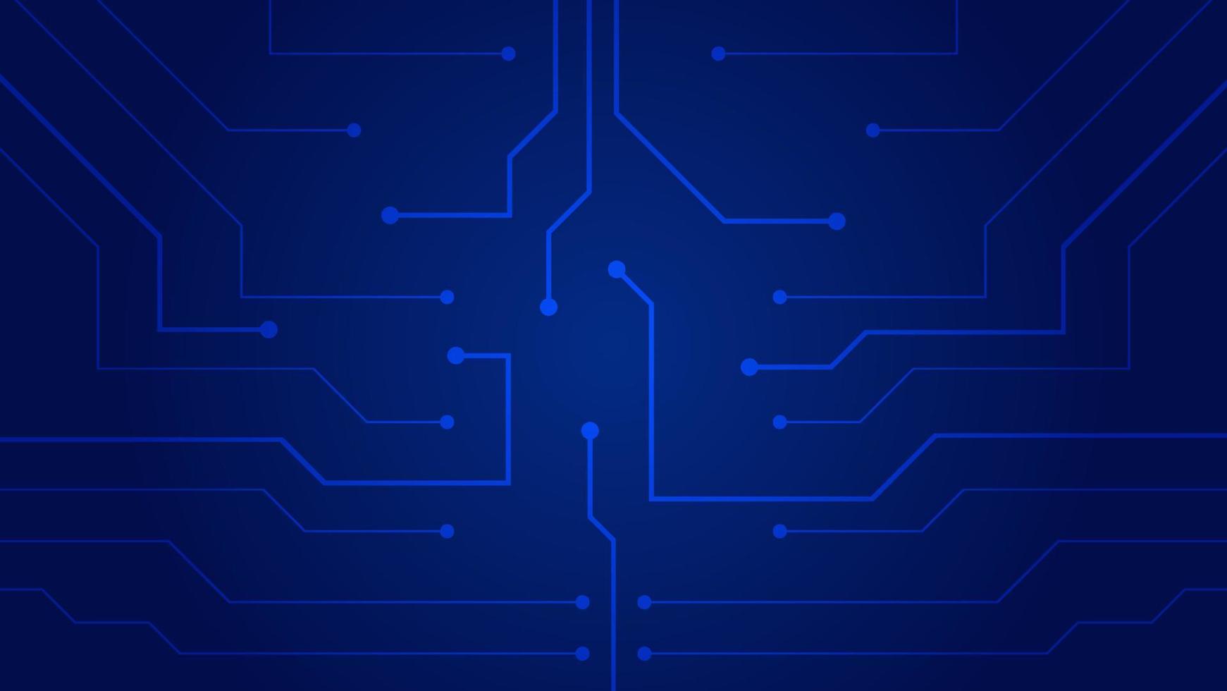Hi tech digital circuit board. AI pad and electrical lines connected on blue lighting background. futuristic technology concept vector