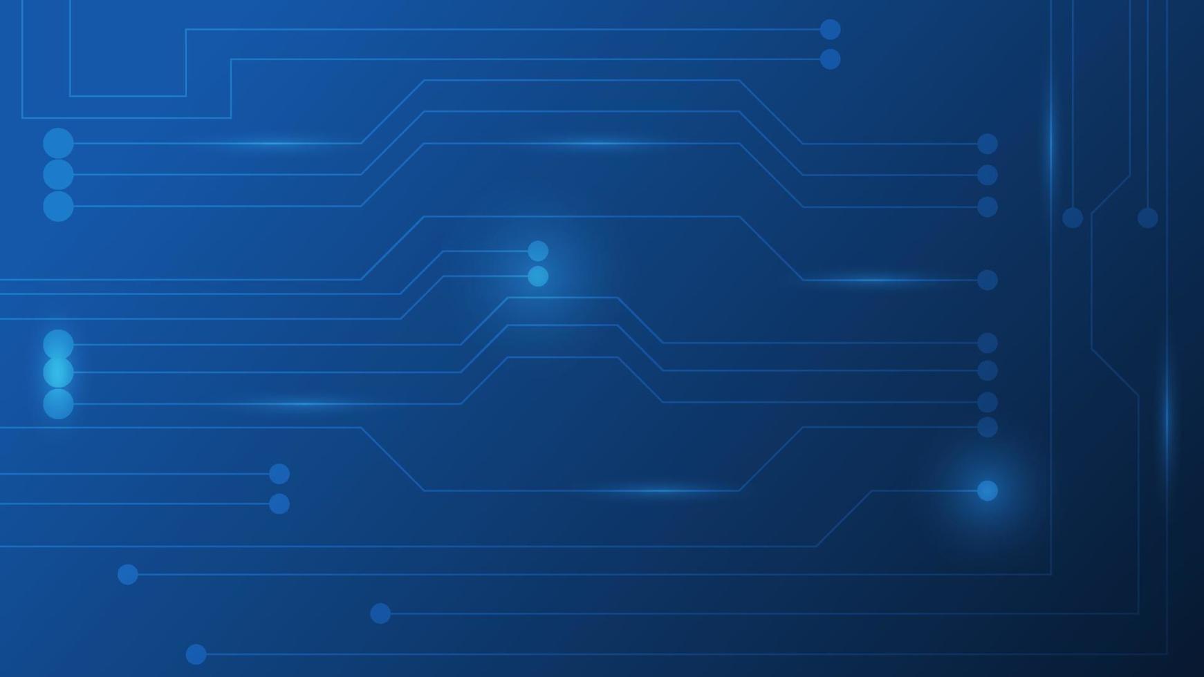 Hi-tech digital circuit board. futuristic AI pad and electrical lines connected on blue lighting background vector