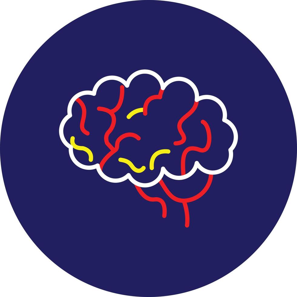 Brain Line Multicolor vector