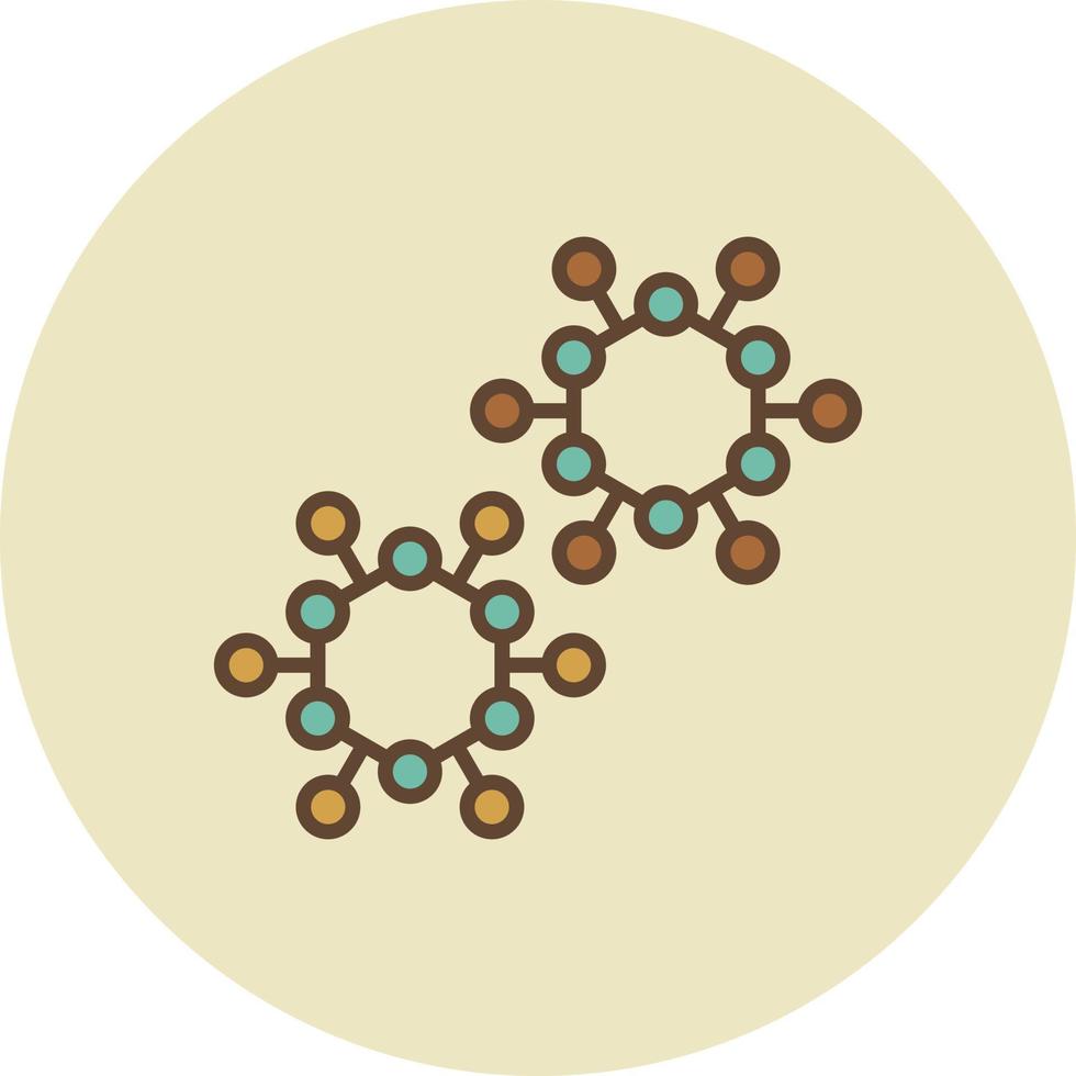 Molecule Structure Filled Retro vector
