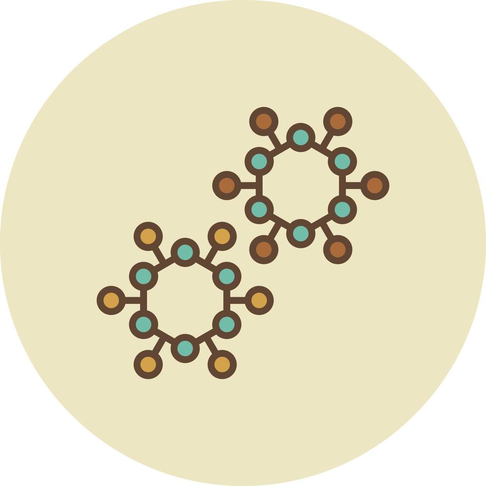 estructura de la molécula llena retro vector