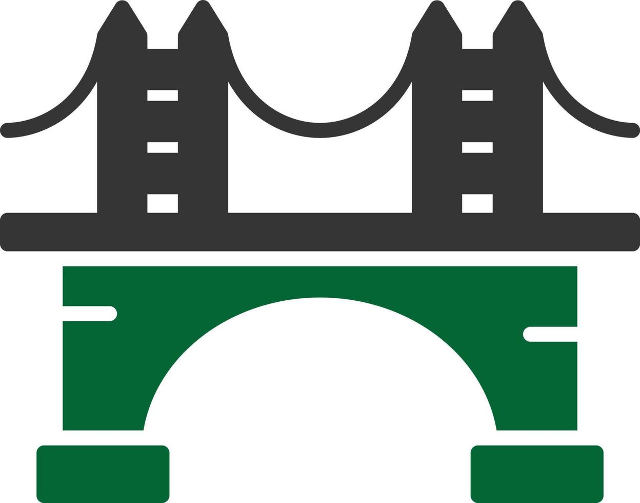 Bridge Glyph Two Color vector