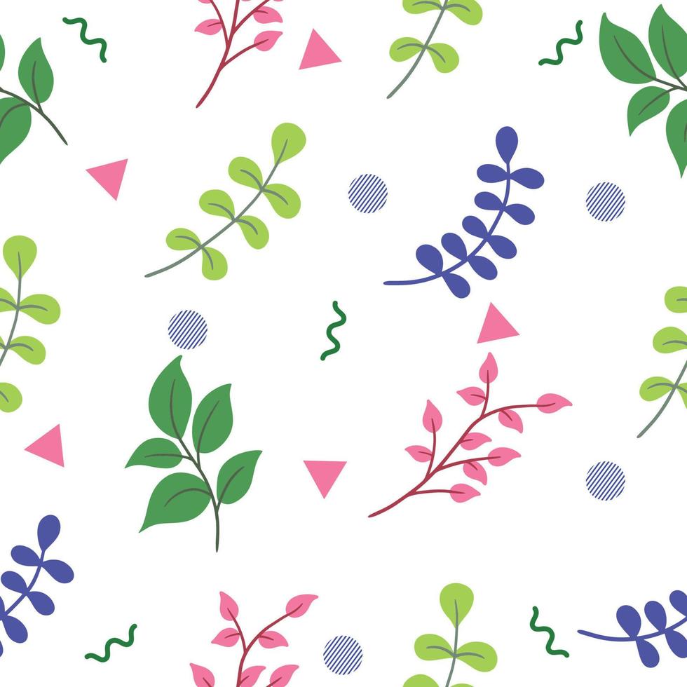 Colorful Many  Set of Watercolor Leaf Leaves Flower Botanical Natural Random Lite Colorful Object Illustration White. vector