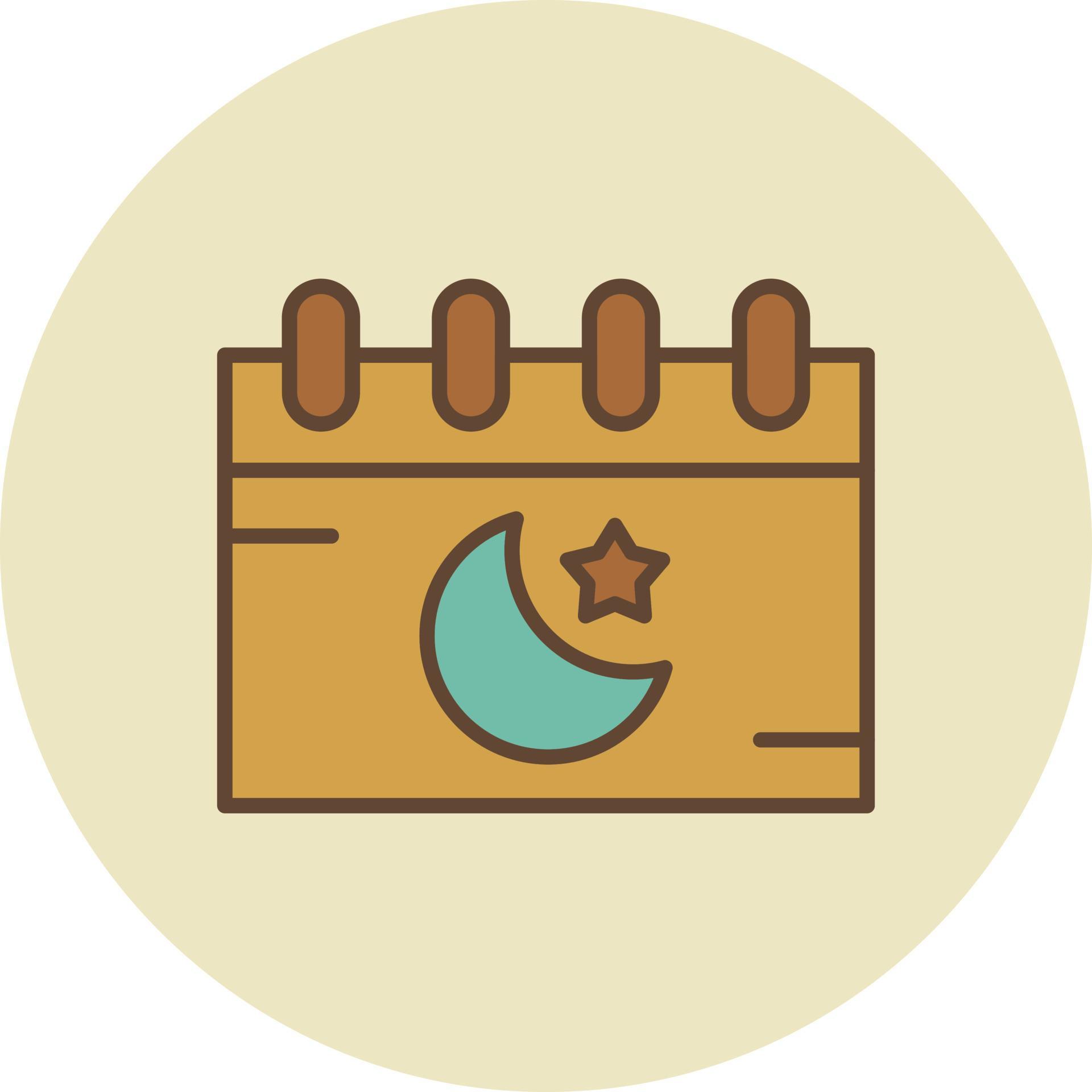 Islamic Calendar Filled Retro 9750822 Vector Art at Vecteezy