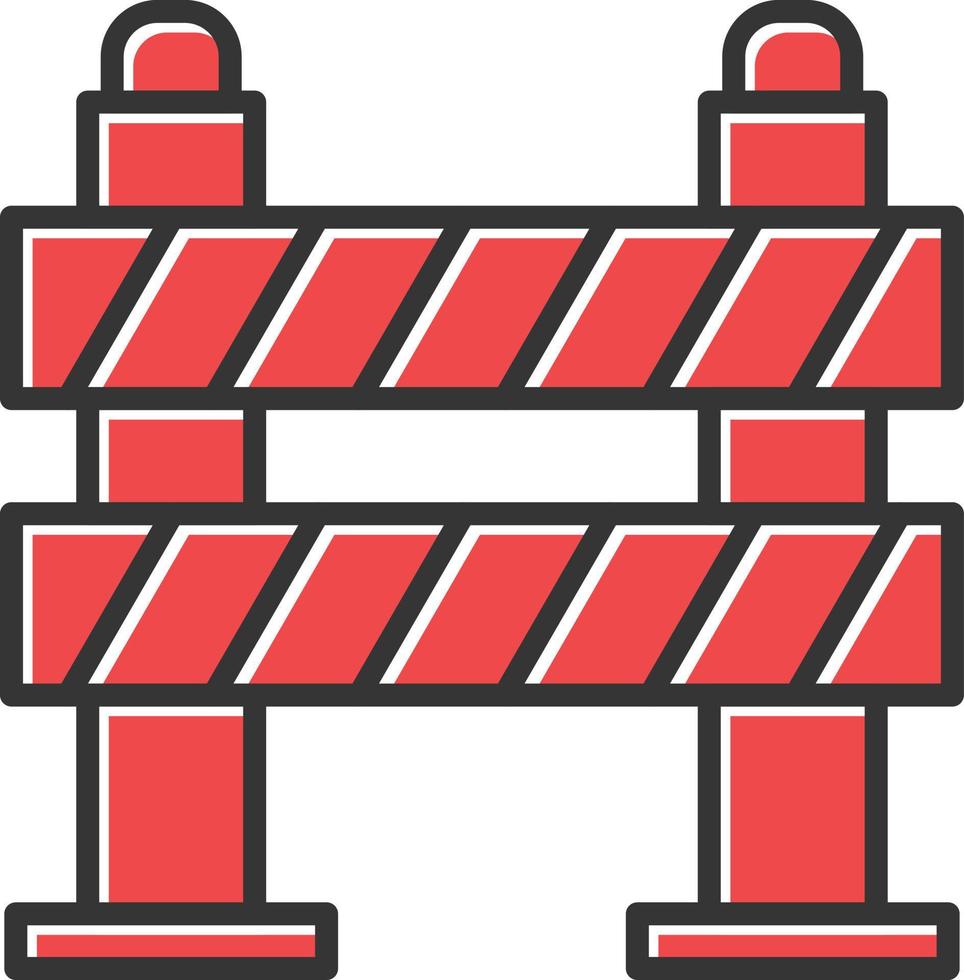 17 - Road Block Filled Retro vector