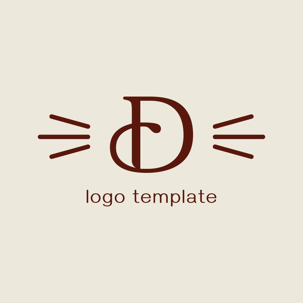 concepto de diseño para peluquería de mascotas o plantilla de logotipo hairdresser.vector. letra d vector