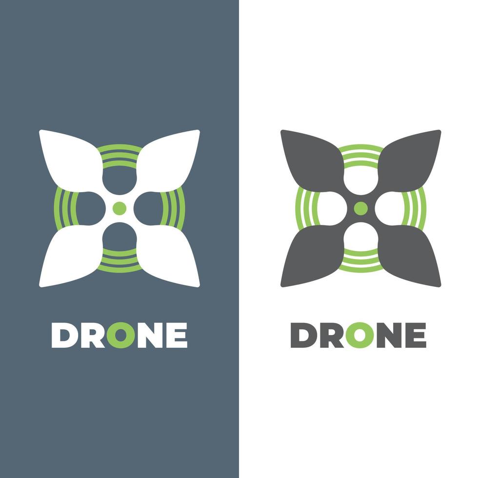Nanocopter leaf vector icon. Style is flat symbol logo, eco green color, rounded angles, white and green background.