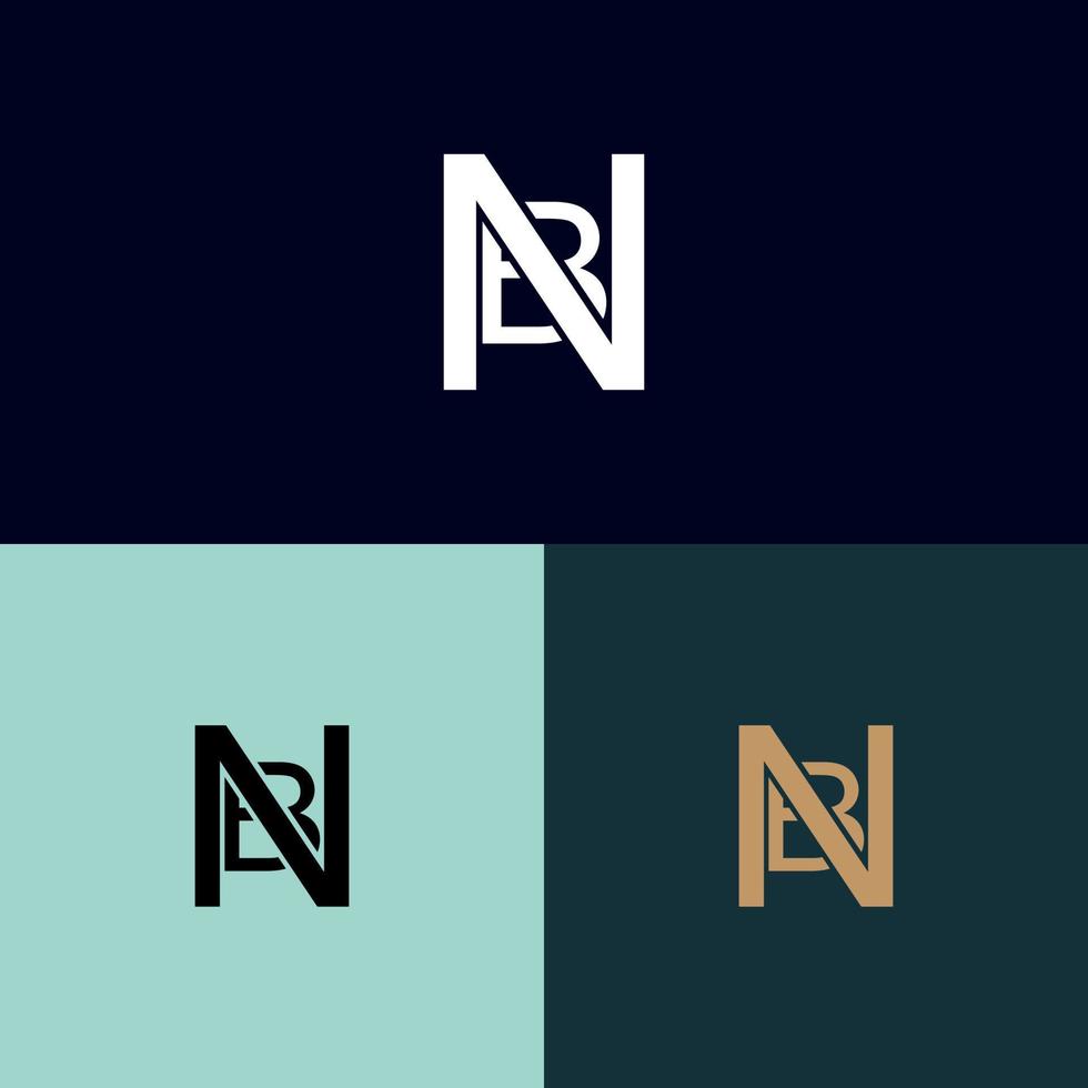 creative nb, bn letter logo diseño vectorial con tres colores vector