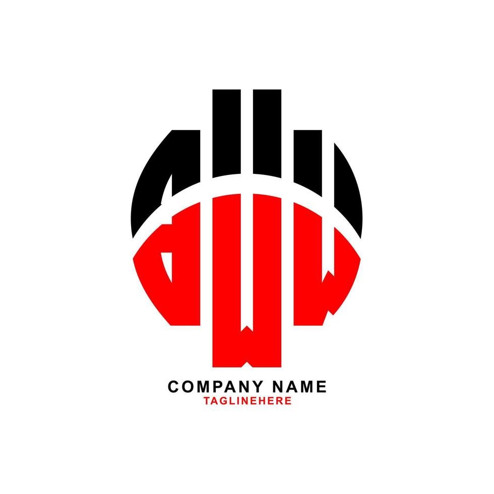 diseño creativo del logotipo de la letra bww con fondo blanco vector