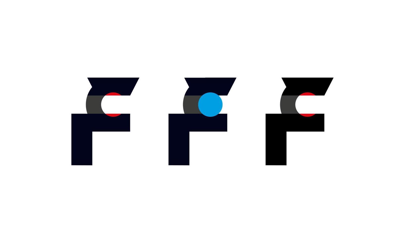 f letter logo design set vector