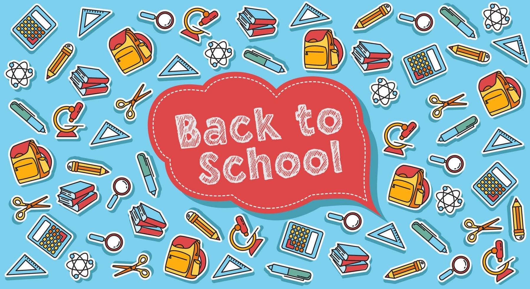 Vector illustration banner background design element of education,Template for school. Draw doodle cartoon style.
