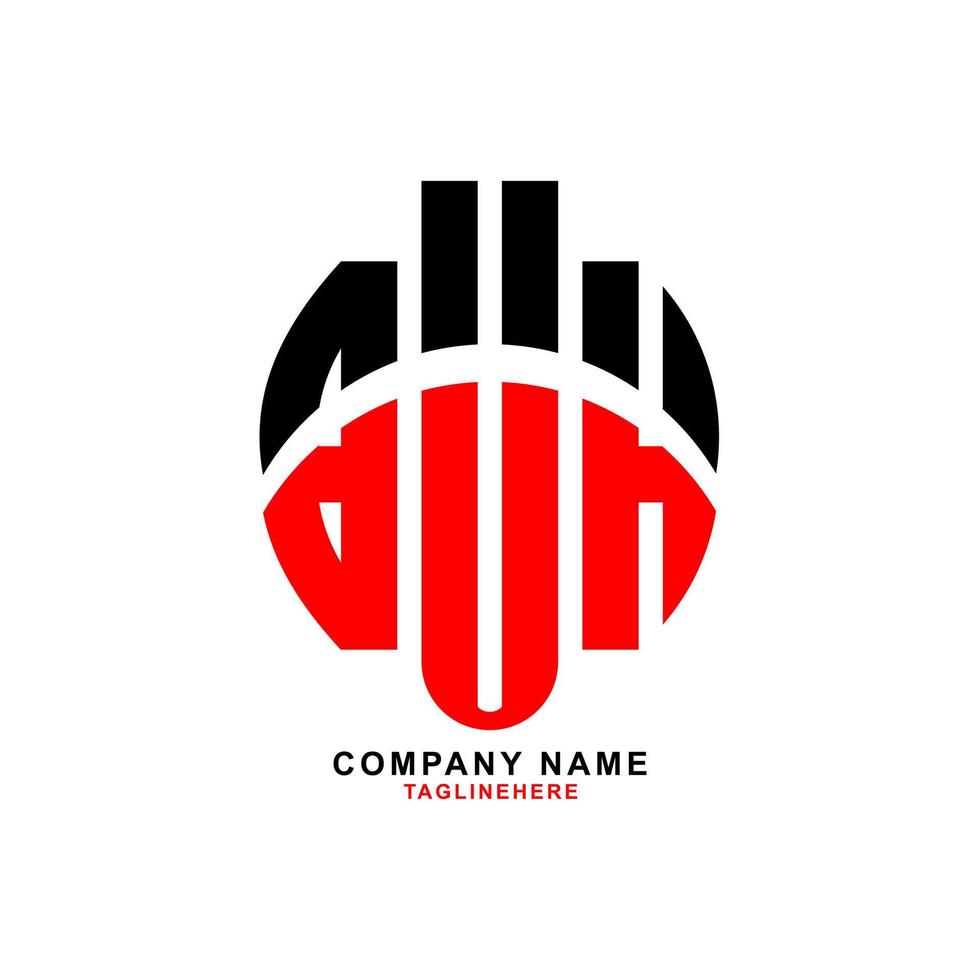 diseño creativo del logotipo de la letra buh con fondo blanco vector