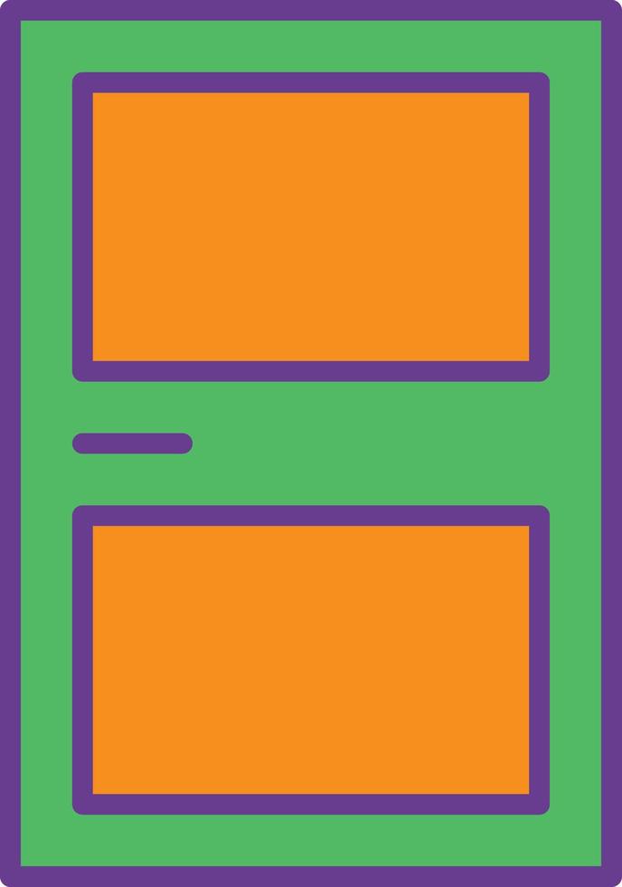 Door Line Filled Two Color vector