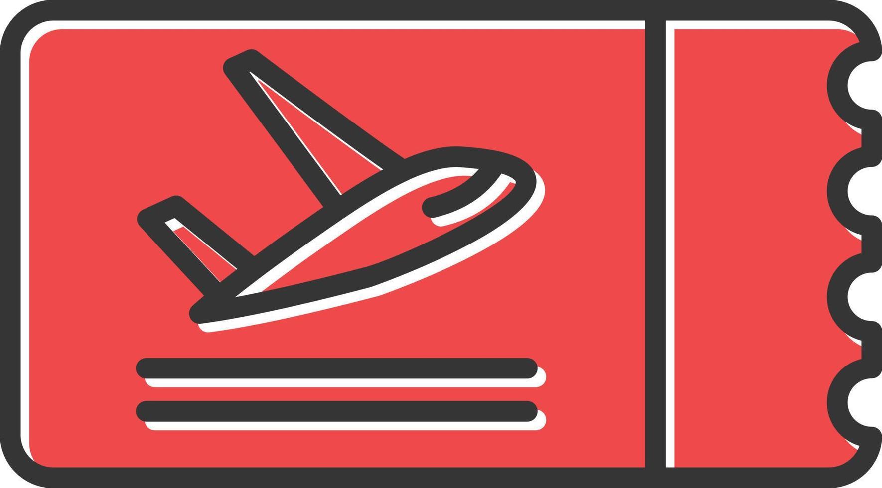 Airplane Ticket Filled Retro vector