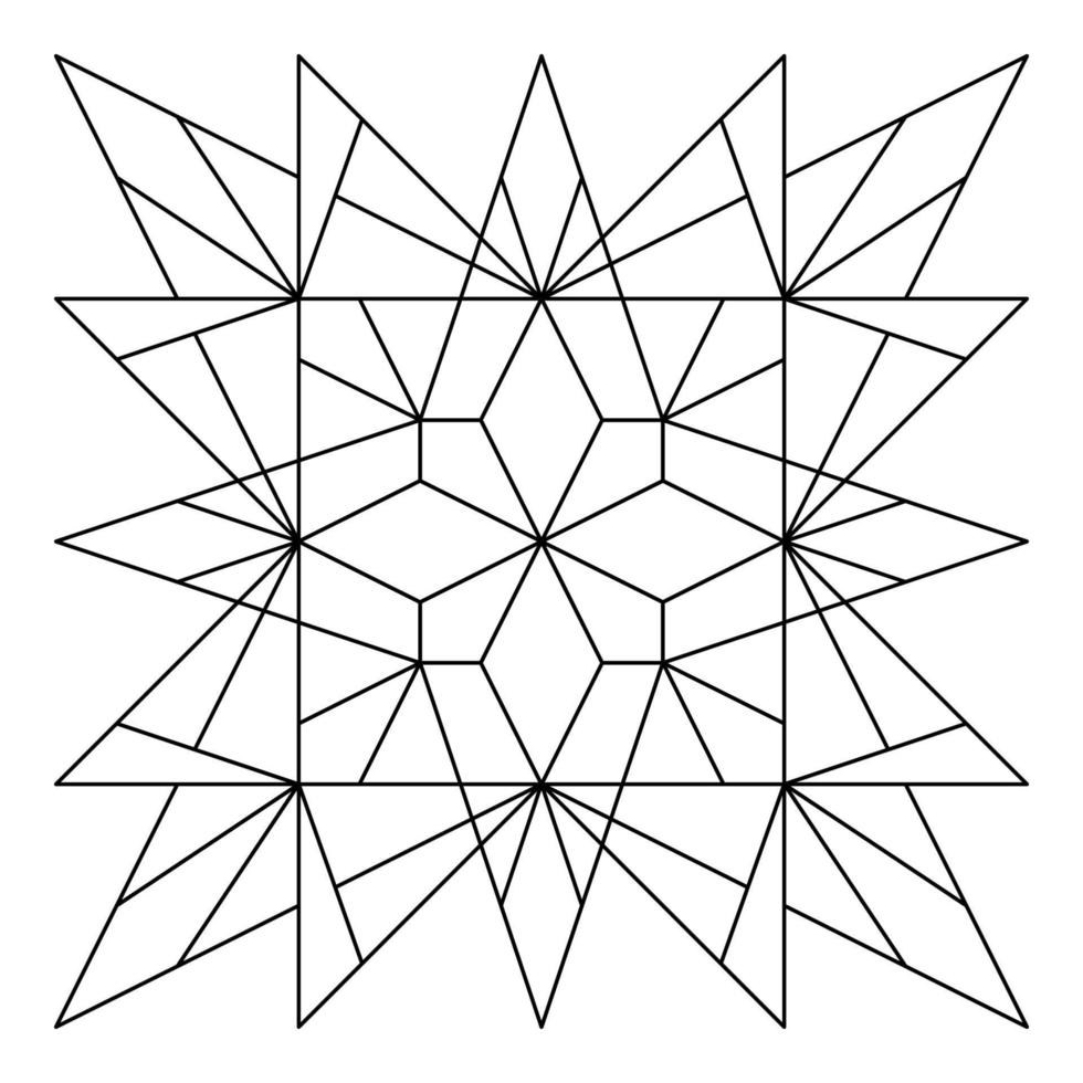 outline geometric mandala element vector