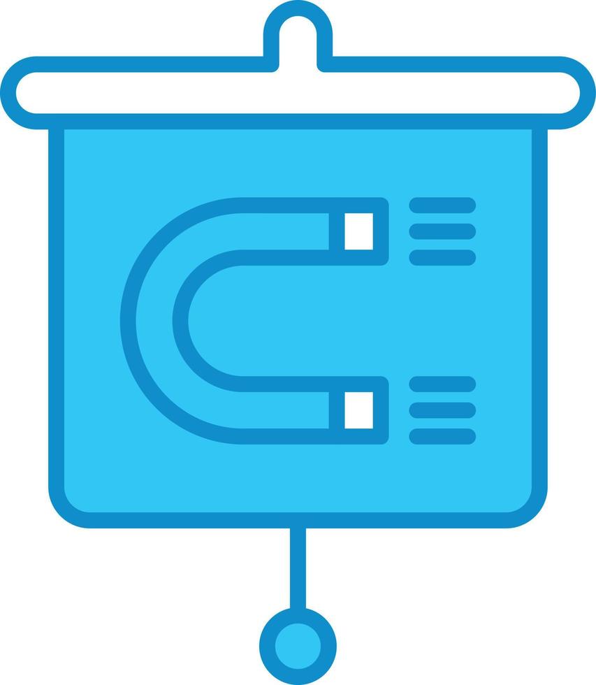 Magnet Presentation Line Filled Blue vector