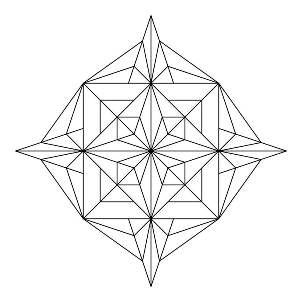 outline geometric mandala element vector