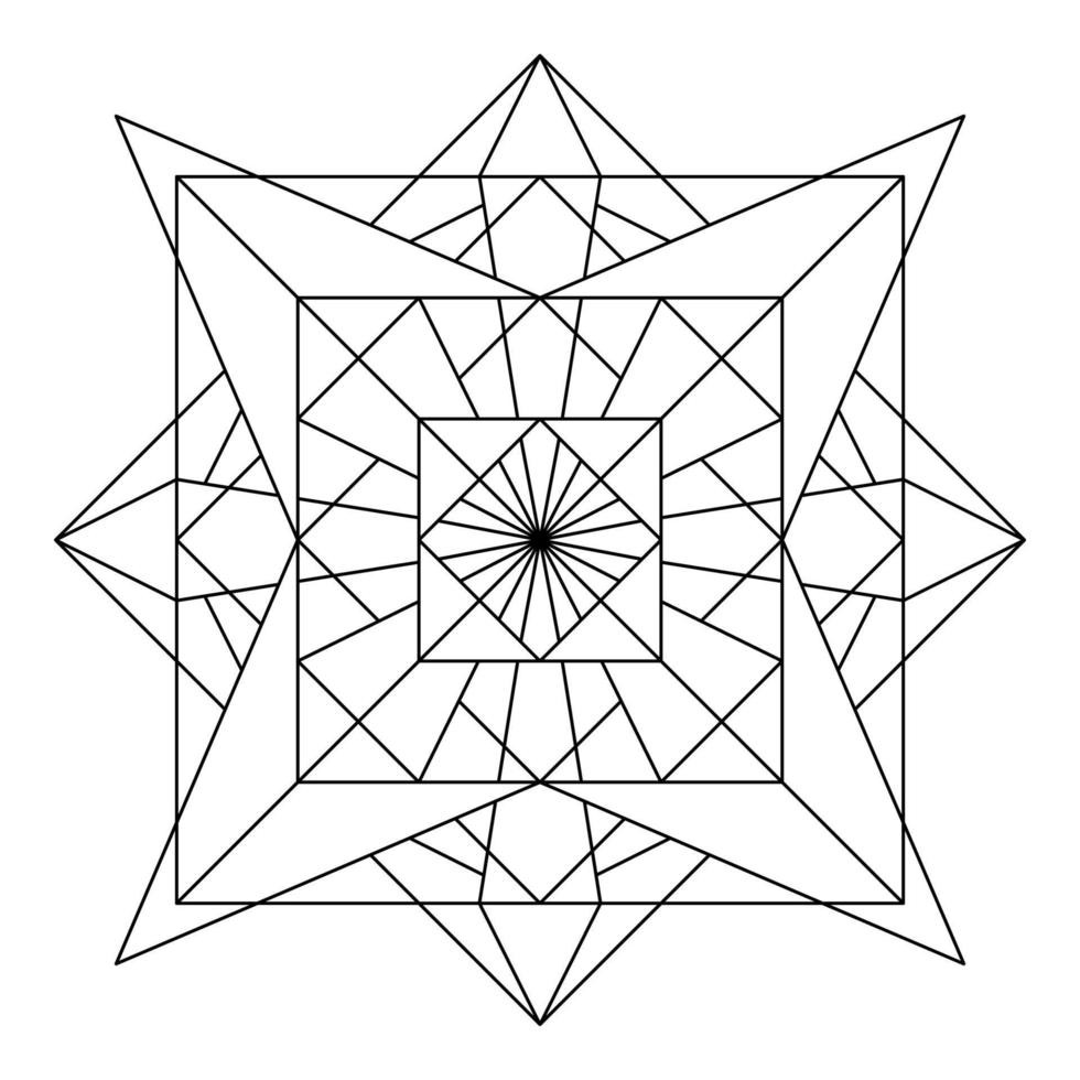 outline geometric mandala element vector