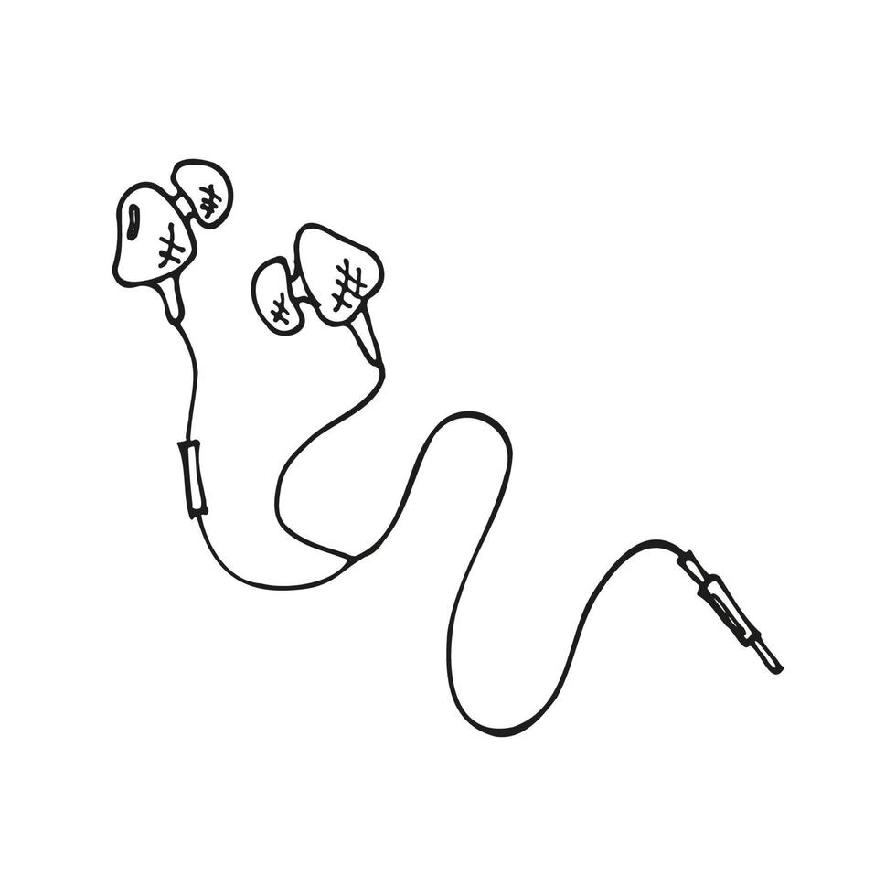 icono de auriculares vector doodle ilustración