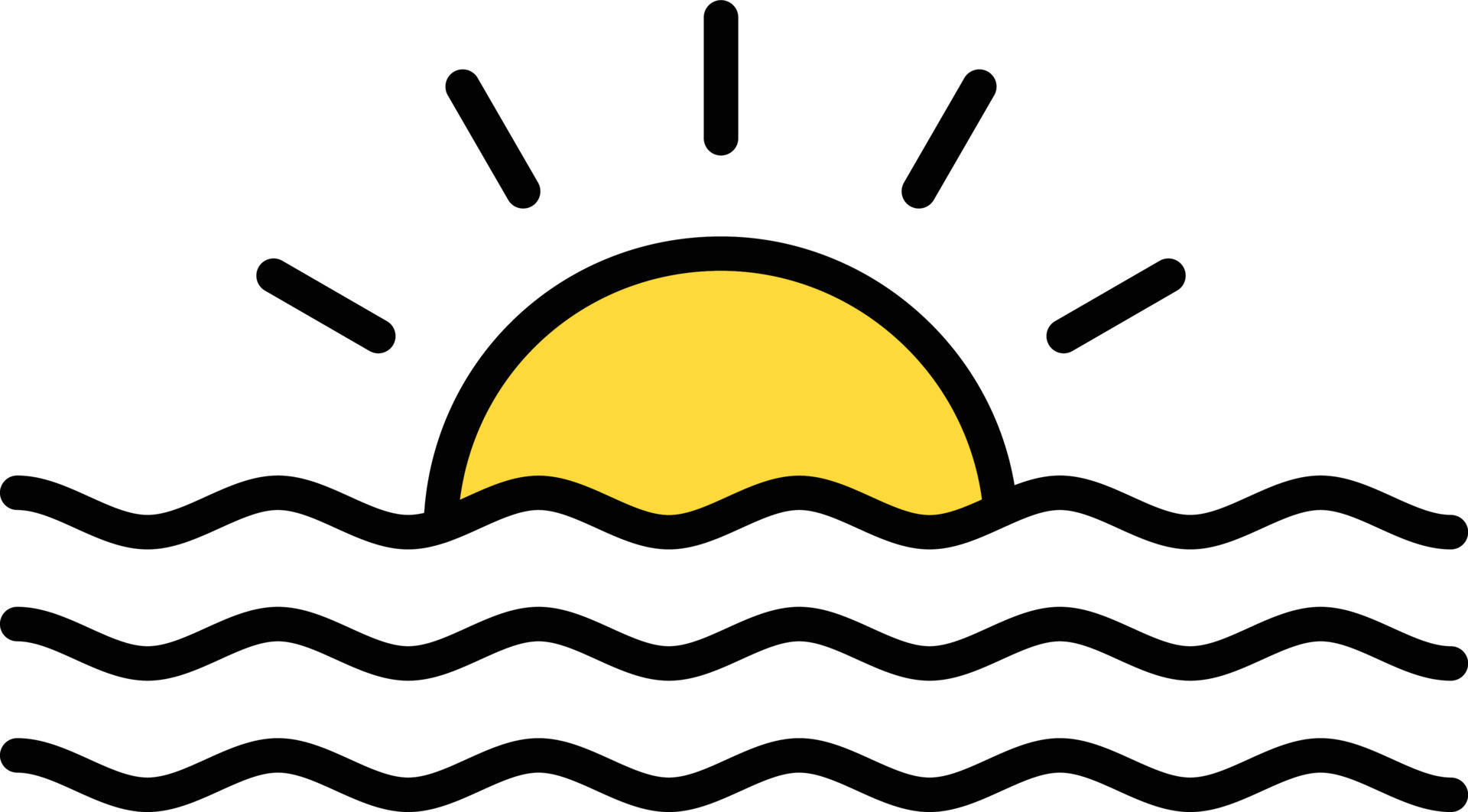 Sunset Line Filled 9751438 Vector Art at Vecteezy