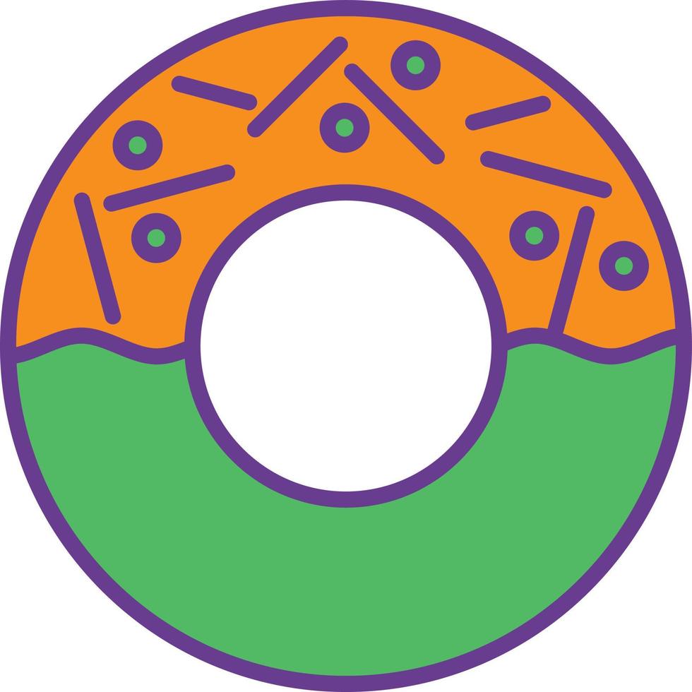 Donut Line Filled Two Color vector
