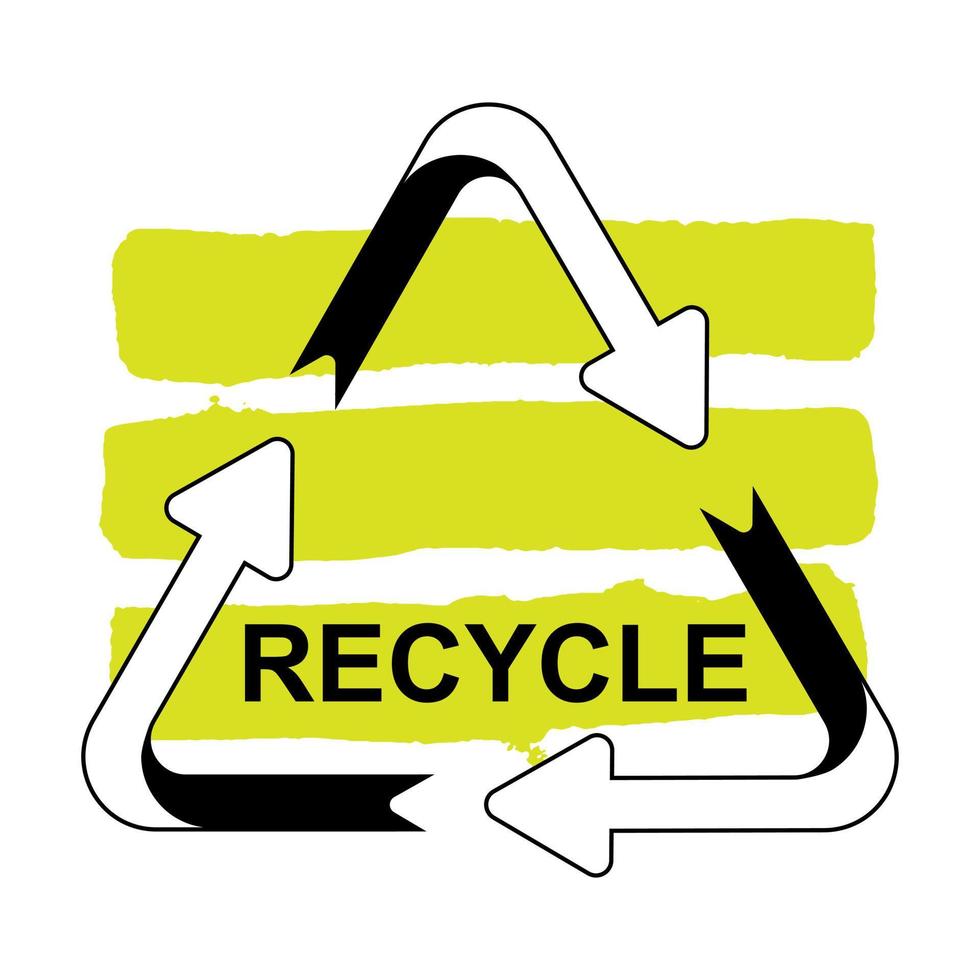 Ecological recycling symbols. environmental triangle symbol on three strokes background vector