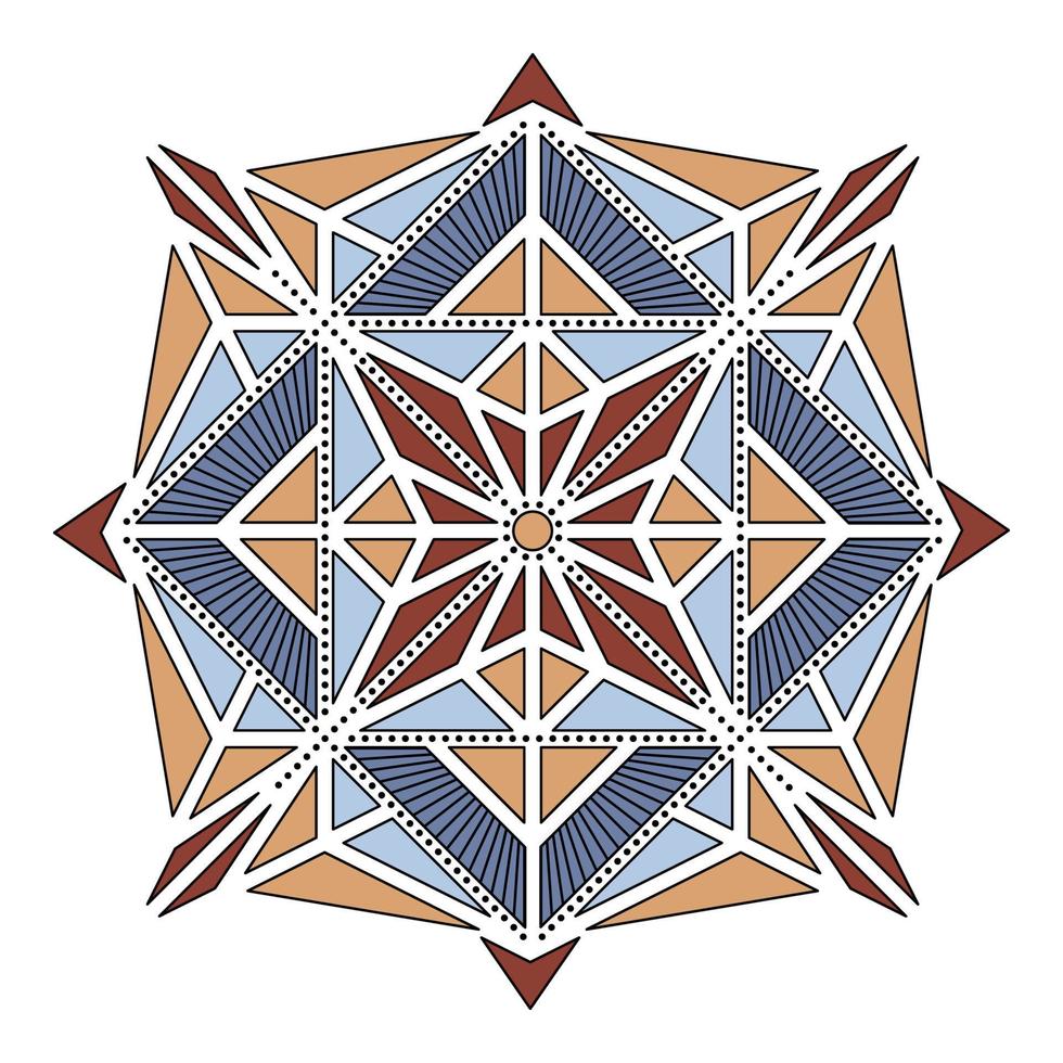 outline color geometric mandala element vector