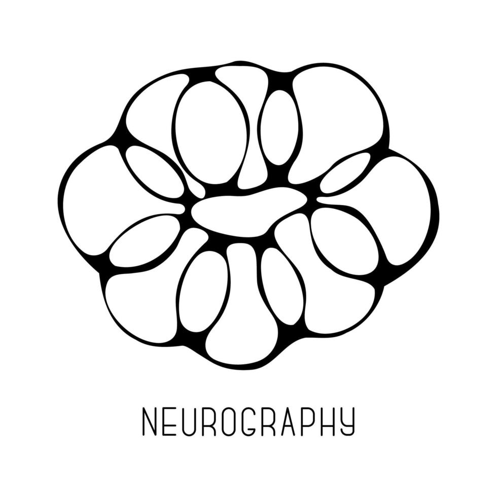 ilustración gráfica de neurografía. arte de línea de psicología vectorial. teoría del boceto abstracto vector