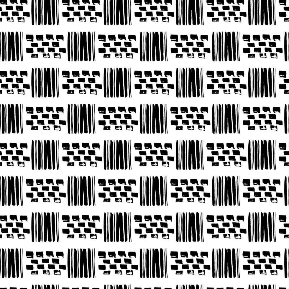 Semless hand drawn pattern with different spots. Abstract strokes texture for fabric, paper, textile, apparel. Vector illustration