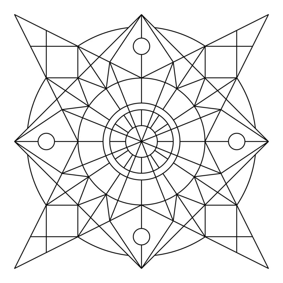 outline geometric mandala element vector