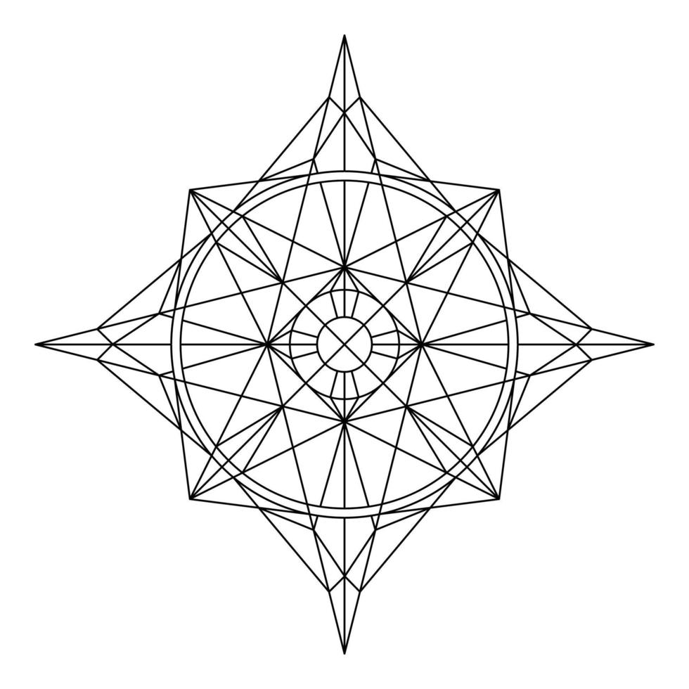 outline geometric mandala element vector