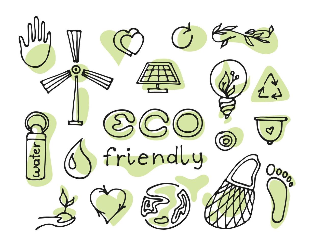 Use Glass Jars Zero Waste Concept Cute Hand Drawn Eco Lifestyle