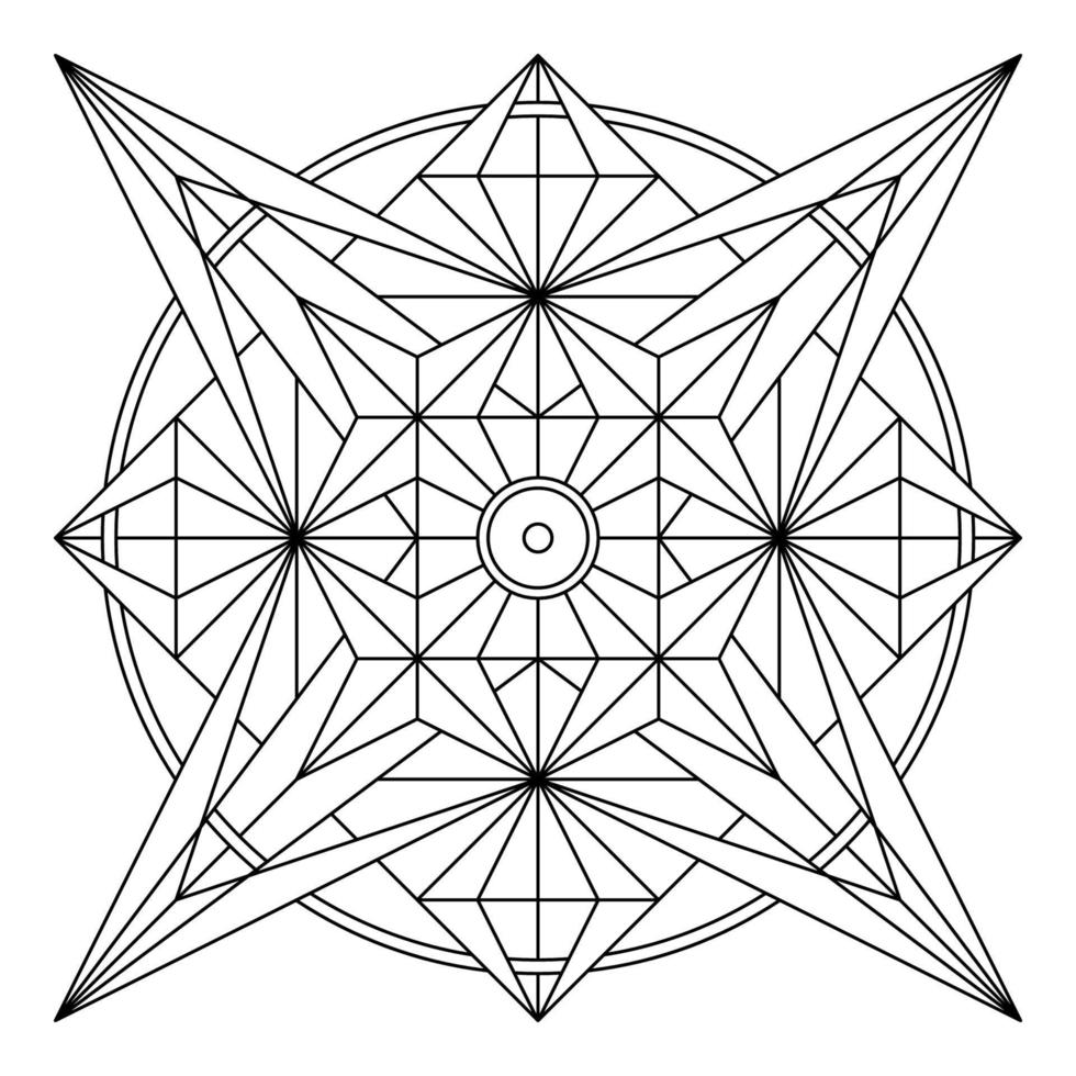 outline geometric mandala element vector