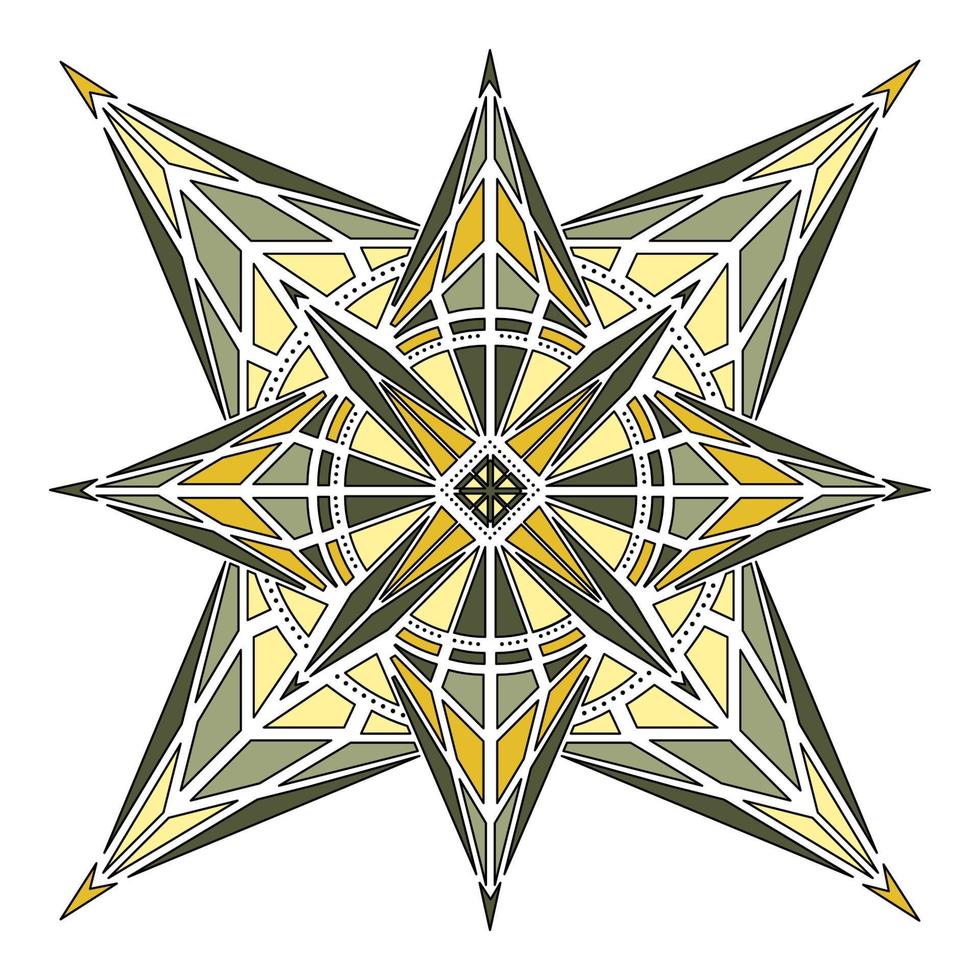 outline color geometric mandala element vector