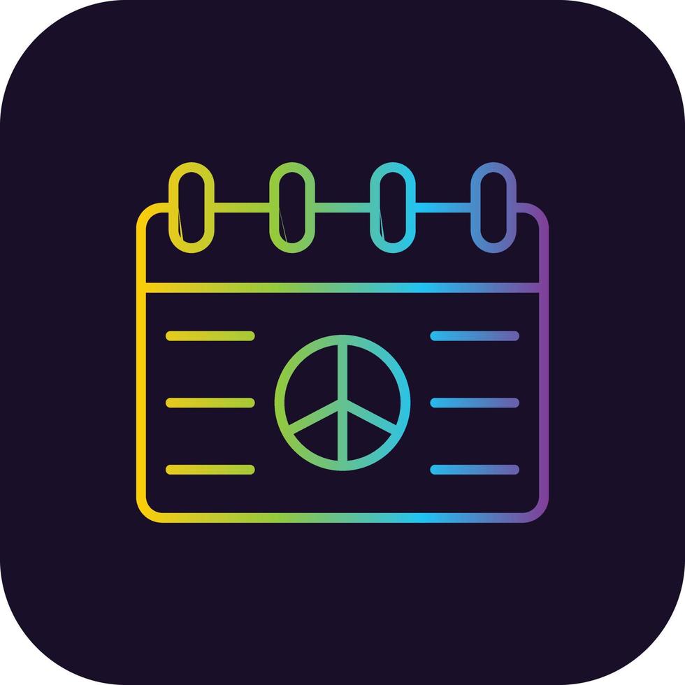 Peace Calendar Gradient Icon vector