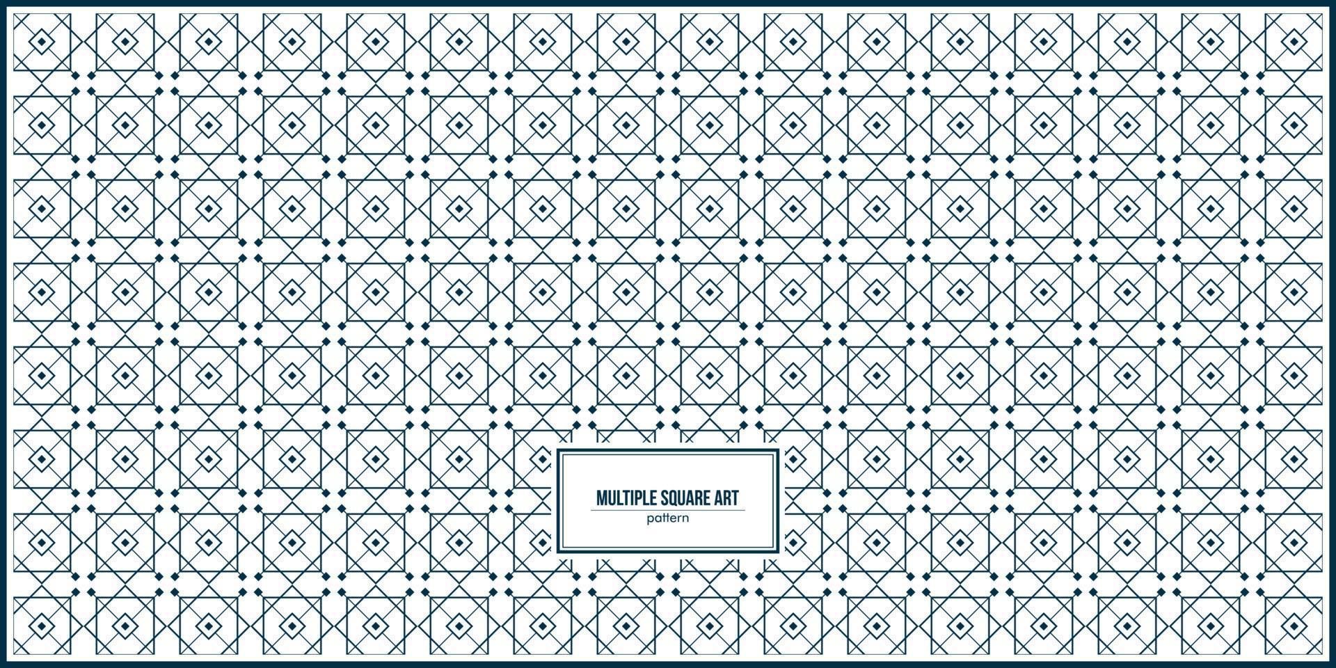 multiple square art pattern with dark color lines vector