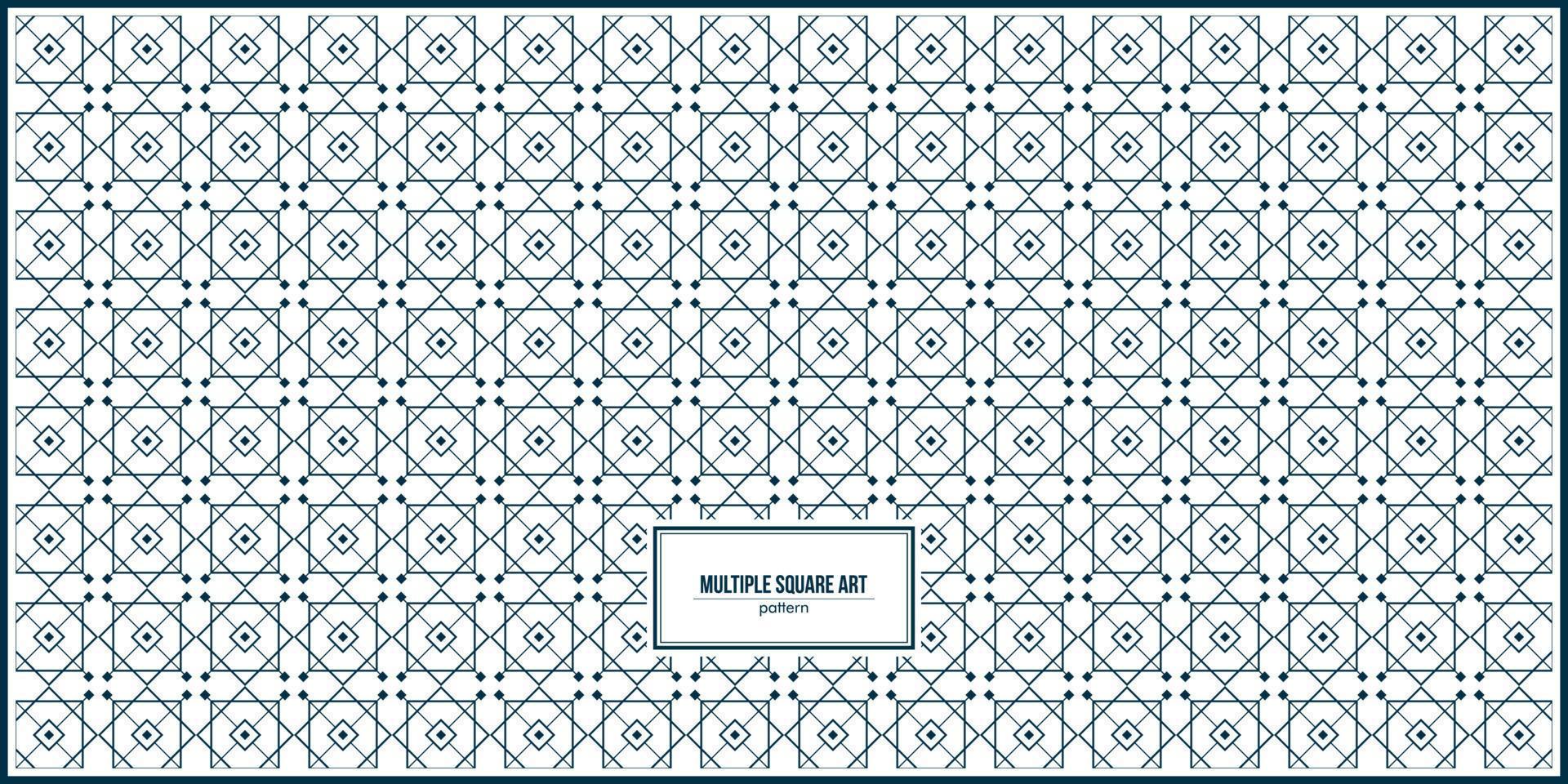 multiple square art pattern with dark color lines vector