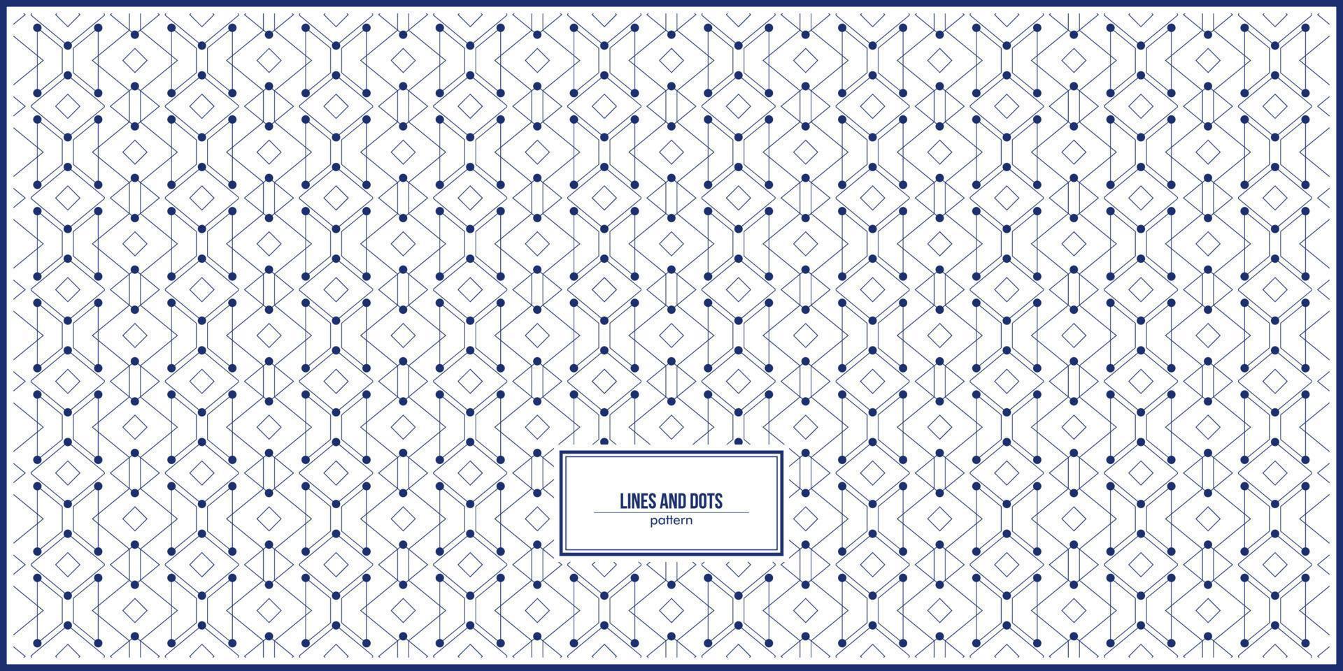 lines and dots pattern with rhombus shape vector