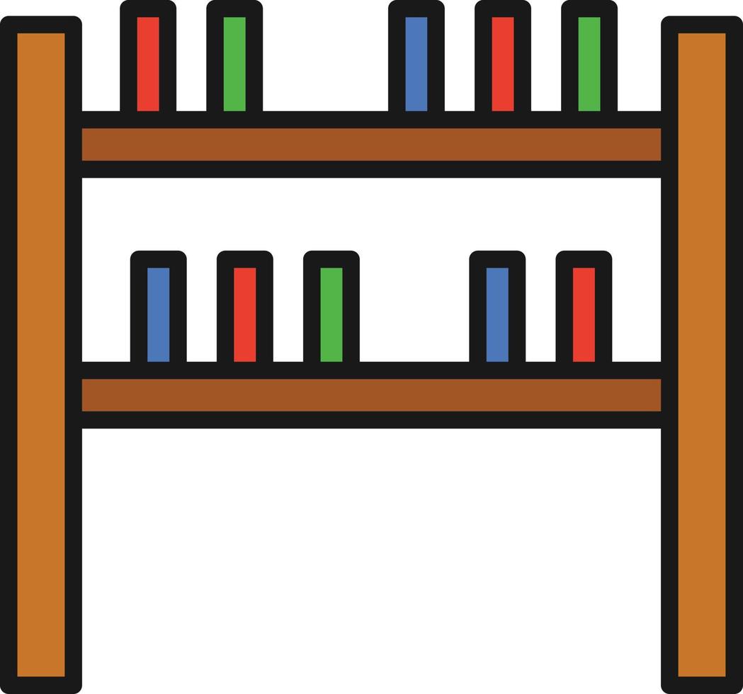 Books Shelf Line Filled vector