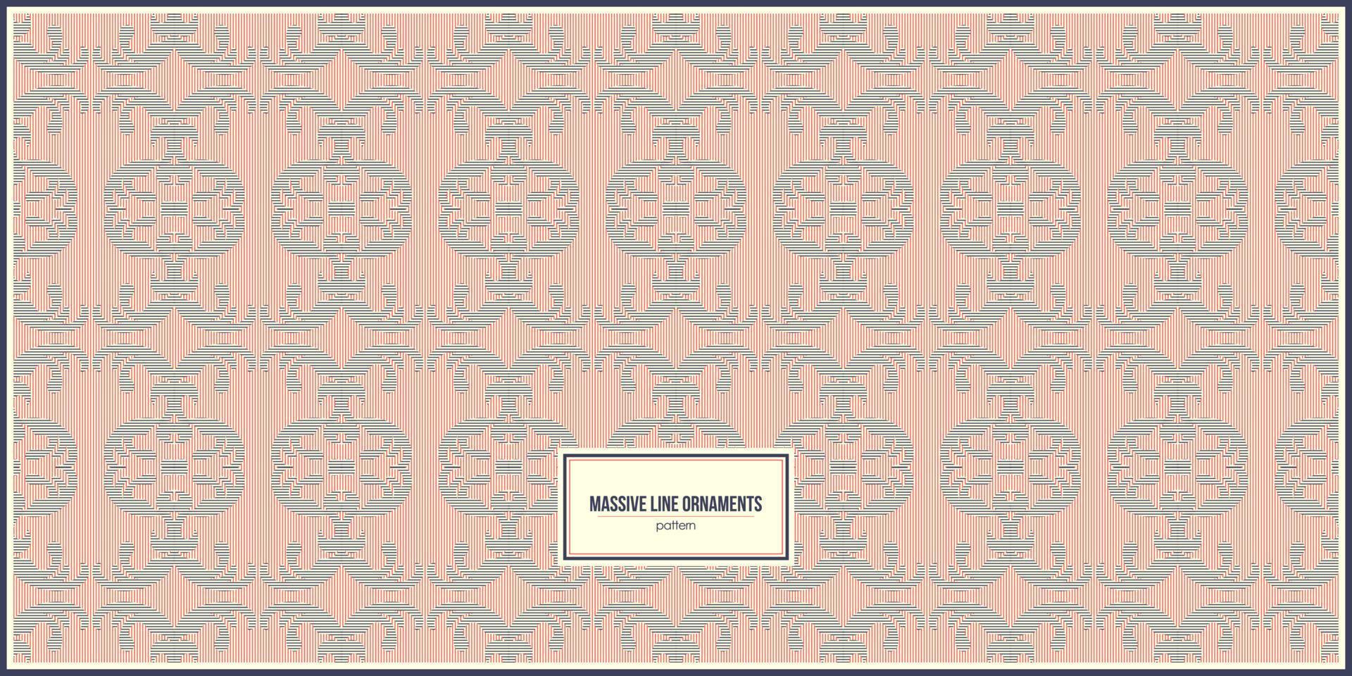 beautiful ornaments pattern with massive lines inside vector