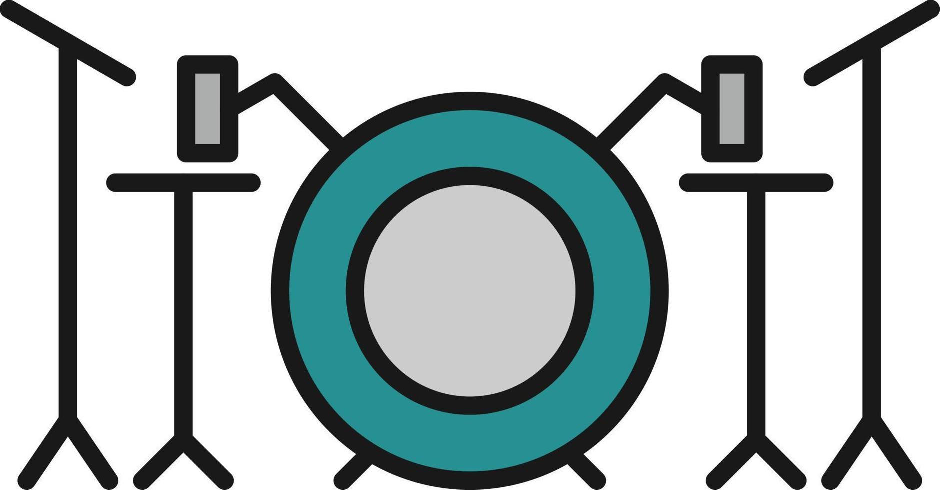 Drum Set Line Filled vector