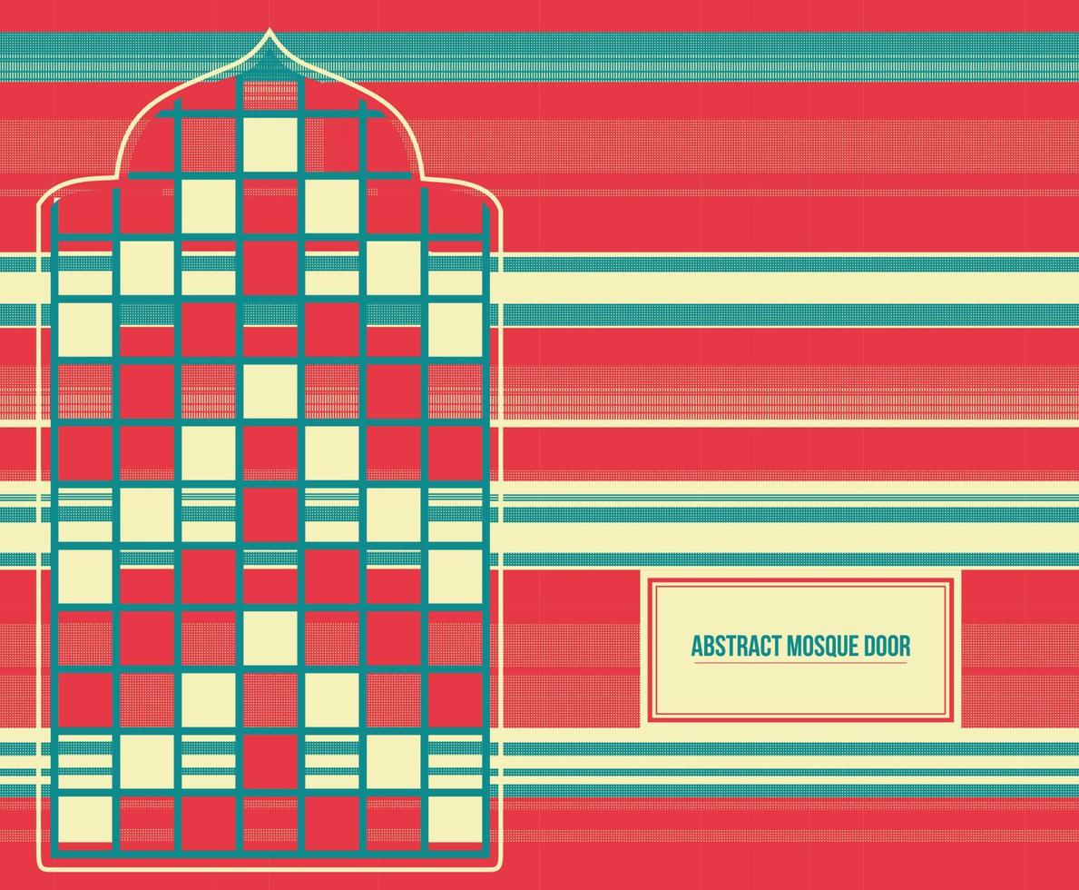 puerta de la mezquita con un colorido patrón abstracto único vector