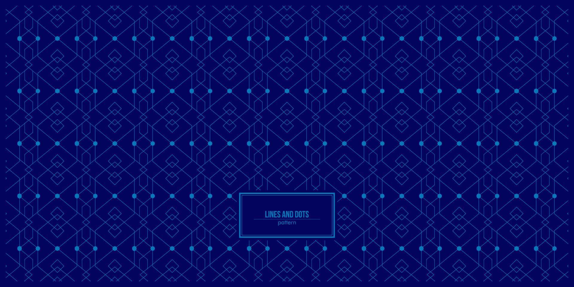 lines and dots pattern with rhombus shape and blue background vector